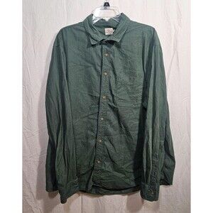 Faherty Shirt Mens 2XL XXL Green Corduroy Cotton Button Pocket Outdoor Casual